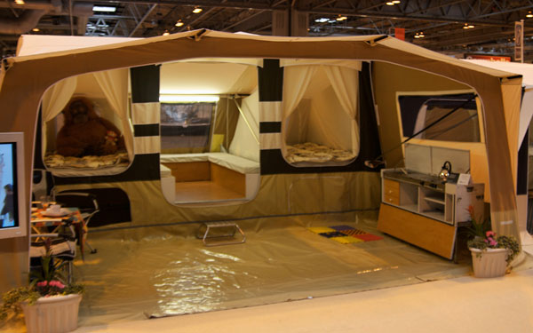 Trailer tent interior